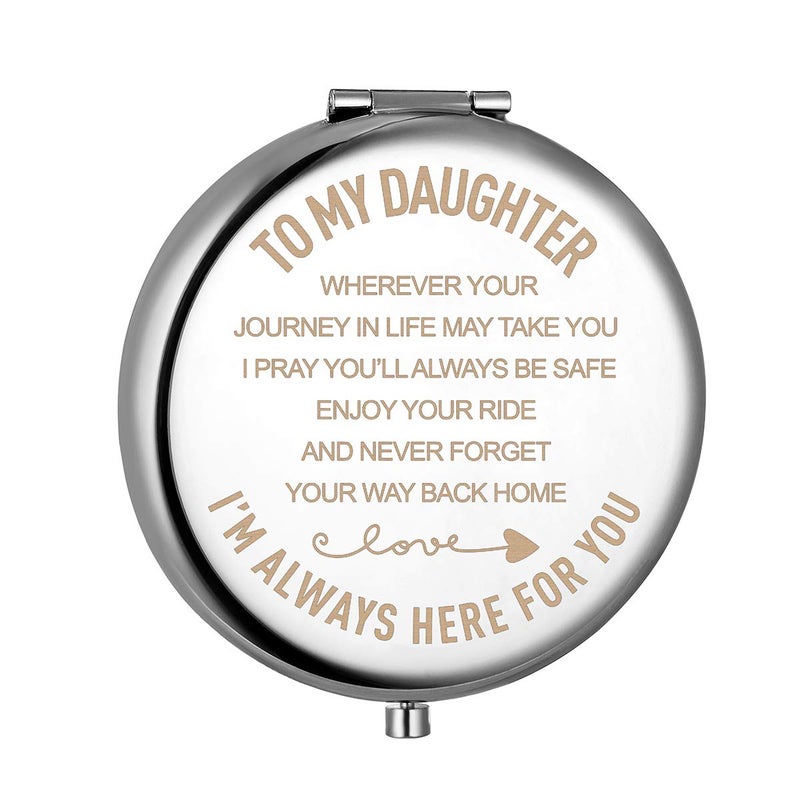 sedmart Daughter Gifts from Mom and Dad,Christmas Birthday Gift for Daughter Adult or Girls,Mother Daughter Gifts Compact Mirror - Image 1